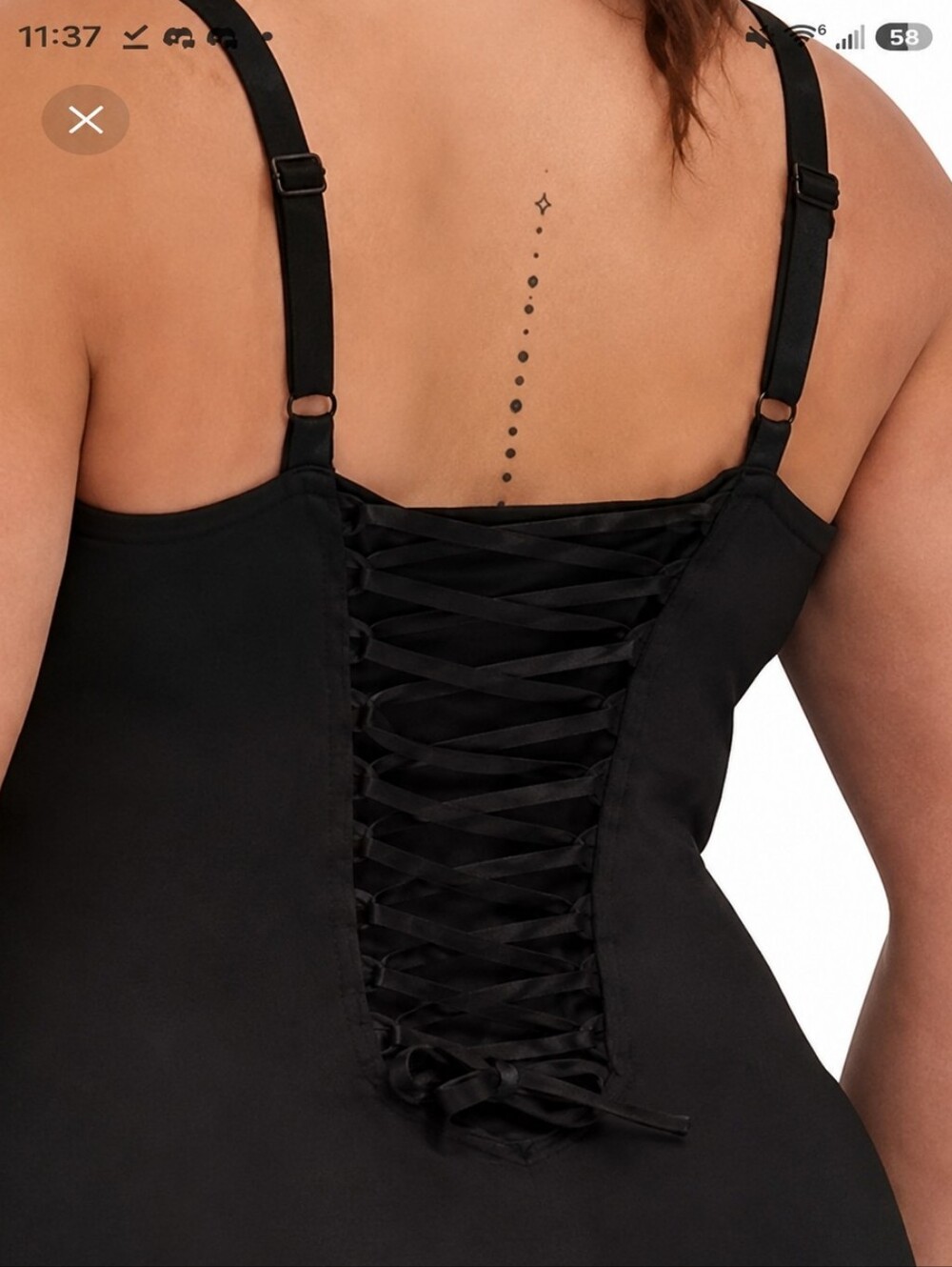 Torrid black scuba sweetheart bodycon lace up back dress nwt 3x - Picture 3 of 7
